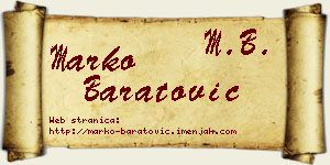 Marko Baratović vizit kartica